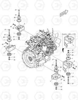 1110 ENGINE MOUNTING E80, Doosan