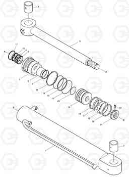 4350 BOOM SWING CYLINDER E80, Doosan