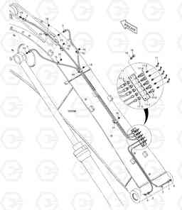 6850 LUBRICATION PIPING - BOOM 5.2m DX225LC, Doosan