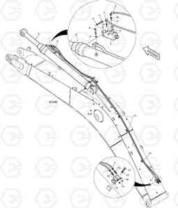 6890 LOCK VALVE PIPING - BOOM 5.2m DX225LC, Doosan
