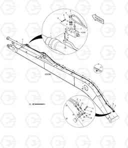 6990 LOCK VALVE PIPING - BOOM 8.5m DX225LC, Doosan