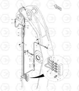 6590 LUBRICATION PIPING - ARM 2.0m DX220LC, Doosan