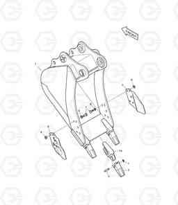 6780 BUCKET ASS'Y - 0.47m³ DX220LC, Doosan