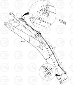 6890 LOCK VALVE PIPING - BOOM 5.2m DX220LC, Doosan
