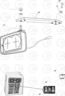 G500-14 WORKING LIGHT  CAB ROOF MT26-31 SERIES III, Doosan