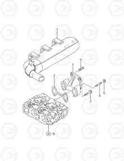 150 EXHAUST MANIFOLD & MUFFLER SOLAR 010, Doosan