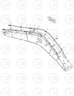 3160 BOOM PIPING - ONE & TWO WAY(BOOM-4.6m) DX140LC, Doosan