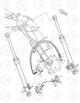 6950 ARTI BOOM PIPING - LOCK VALVE DX140LC, Doosan