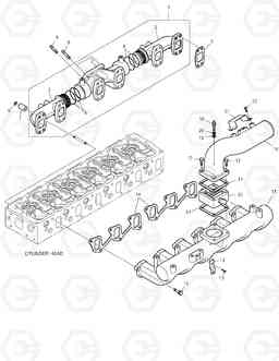 026 INTAKE & EXHAUST MANIFOLD DX160LC, Doosan