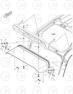 6140 RAIN SHIELD & LAMP MOUNTING DX160LC, Doosan