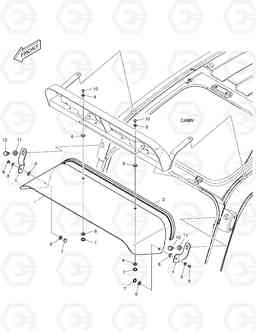 6140 RAIN SHIELD & LAMP MOUNTING DX160LC, Doosan