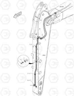 6450 ARM PIPING - QUICK CLAMP(ARM 2.5m) DX160LC, Doosan