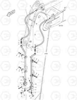 6520 ARM PIPING - ARM 2.5m(ROTATING) DX160LC, Doosan