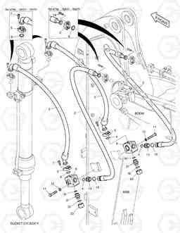 6580 ARM PIPING - CLAMSHELL(ARM 2.1m) DX160LC, Doosan