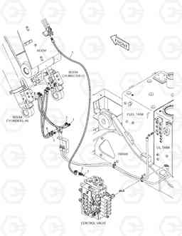 6870 PILOT PIPING - LOCK VALVE(ARTI BOOM) DX160LC, Doosan