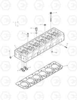 017 CYLINDER HEAD DX255LC, Doosan