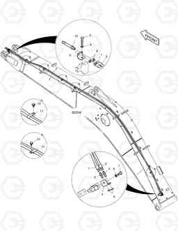 6180 BOOM PIPING - BOOM 5.9m(QUICK CLAMP) DX255LC, Doosan