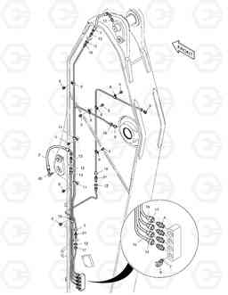 6700 LUBRICATION PIPING - ARM 3.5m DX255LC, Doosan