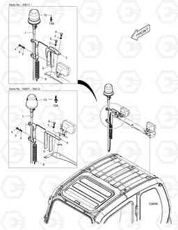 6900 ROTATING BEACON(TELESCOPIC) WITH LAMP DX255LC, Doosan