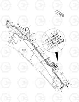 7030 LUBRICATION PIPING - BOOM 9.55m DX255LC, Doosan