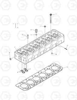 017 CYLINDER HEAD DX140W/DX160W, Doosan