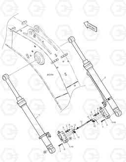 3180 BOOM PIPING - LOCK VALVE DX140W/DX160W, Doosan