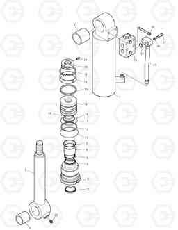 4410 OUTRIGGER CYLINDER - R.H. DX140W/DX160W, Doosan