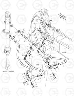 6610 ARM PIPING - ARM 2.5m(CLAMSHELL) DX140W/DX160W, Doosan