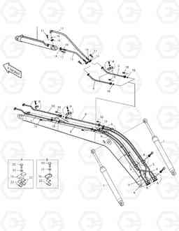 6390 BOOM PIPING 10m SOLAR 290LC-V, Doosan