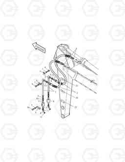 6930 ARM PIPING-ARM 2.9m 1 & 2 WAY(ARTI.BOOM) SOLAR 225LC-V, Doosan