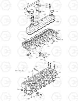 005 CYLINDER HEAD SOLAR 140W-V & S160W, Doosan