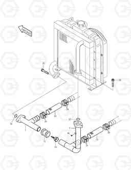 1240 OIL COOLER PIPING(3) SOLAR 140W-V & S160W, Doosan