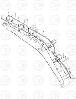 6700 BOOM PIPING-4.3m ROTATING & TILTING SOLAR 140W-V & S160W, Doosan