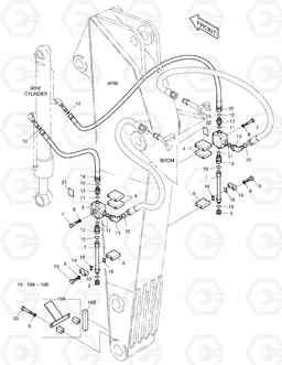 6860 CLAMSHELL PIPING-ARM 1.9m-FRONT SYSTEM SOLAR 140LC-V, Doosan