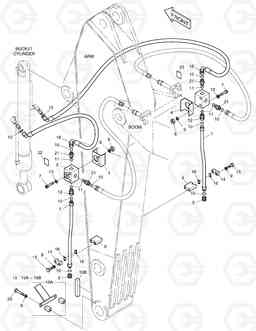 6870 CLAMSHELL PIPING-ARM 2.1m-FRONT SYSTEM SOLAR 140LC-V, Doosan