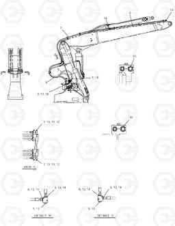 6950 FRONT PIPING P3C ARTI BOOM 6m SOLAR 175LC-V, Doosan