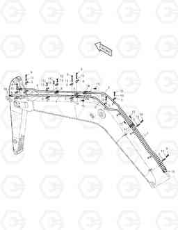 6590 BOOM PIPING-ROTATING & TILTING SOLAR 210W-V, Doosan