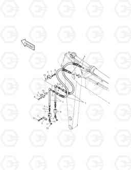 6740 ARM PIPING-ARM 2.65m(ONE & TWO WAY) SOLAR 210W-V, Doosan