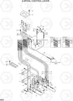 3020 4-SPOOL CONTROL LEVER 100/120/135/160D-7, Hyundai