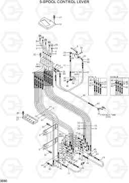 3030 5-SPOOL CONTROL LEVER 100/120/135/160D-7, Hyundai