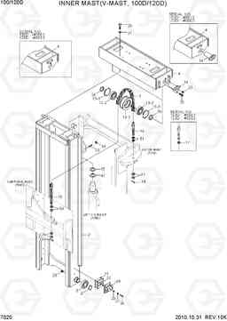 7020 INNER MAST(V-MAST, 100D/120D) 100/120/135/160D-7, Hyundai
