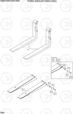 7046 FORK GROUP(100D/120D) 100/120/135/160D-7, Hyundai