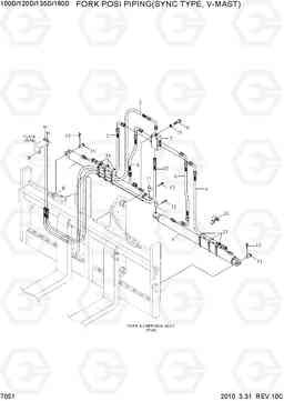 7051 FORK POSI PIPING(SYNC TYPE,V-MAST) 100/120/135/160D-7, Hyundai