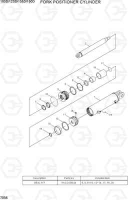 7056 FORK POSITIONER CYLINDER 100/120/135/160D-7, Hyundai