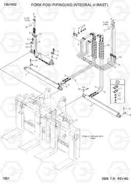 7057 FORK POSI PIPING(IND TYPE,INTE,V-MAST) 100/120/135/160D-7, Hyundai