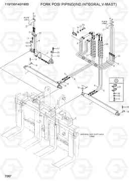 7067 FORK POSI PIPING(V-MAST) 100/120/135/160D-7, Hyundai