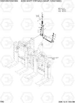 7092 SIDE SHIFT PIPING(V-MAST, 135D/160D) 100/120/135/160D-7, Hyundai