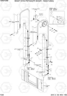 7230 MAST HYD PIPING(TF-MAST, 100D/120D) 100/120/135/160D-7, Hyundai