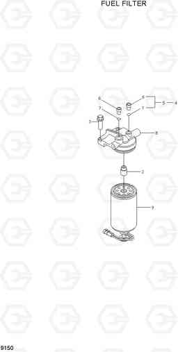 9150 FUEL FILTER 100/120/135/160D-7, Hyundai