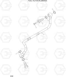 9160 FUEL FILTER PLUMBING 100/120/135/160D-7, Hyundai